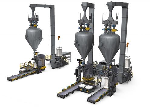 Bulk material packaging operation uses three, high-capacity storage ...