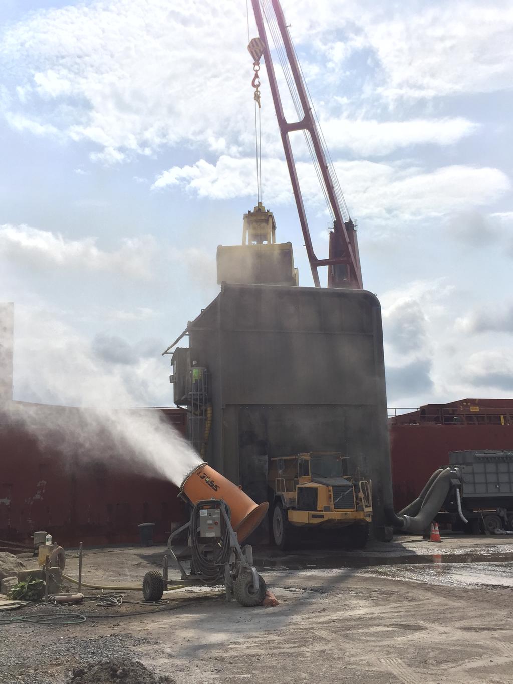 Busy port uses dust control cannon for handling & storage of ...